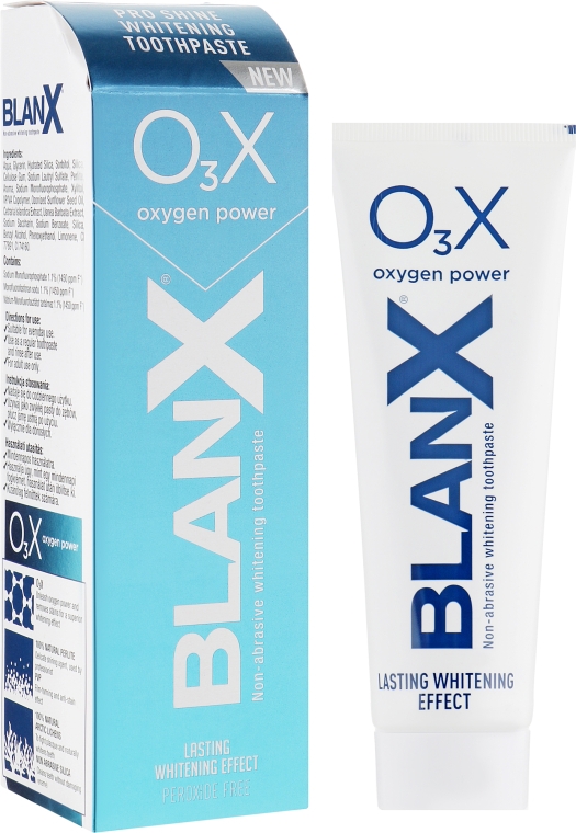 Отбеливающая зубная паста - BlanX O3X Oxygen Power Pro Shine Whitening Toothpaste — фото N1