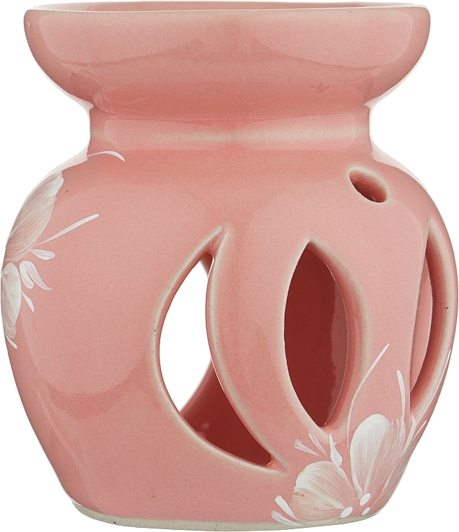 Аромалампа "Тыква" розовая с белыми цветами - Flora Secret — фото N1