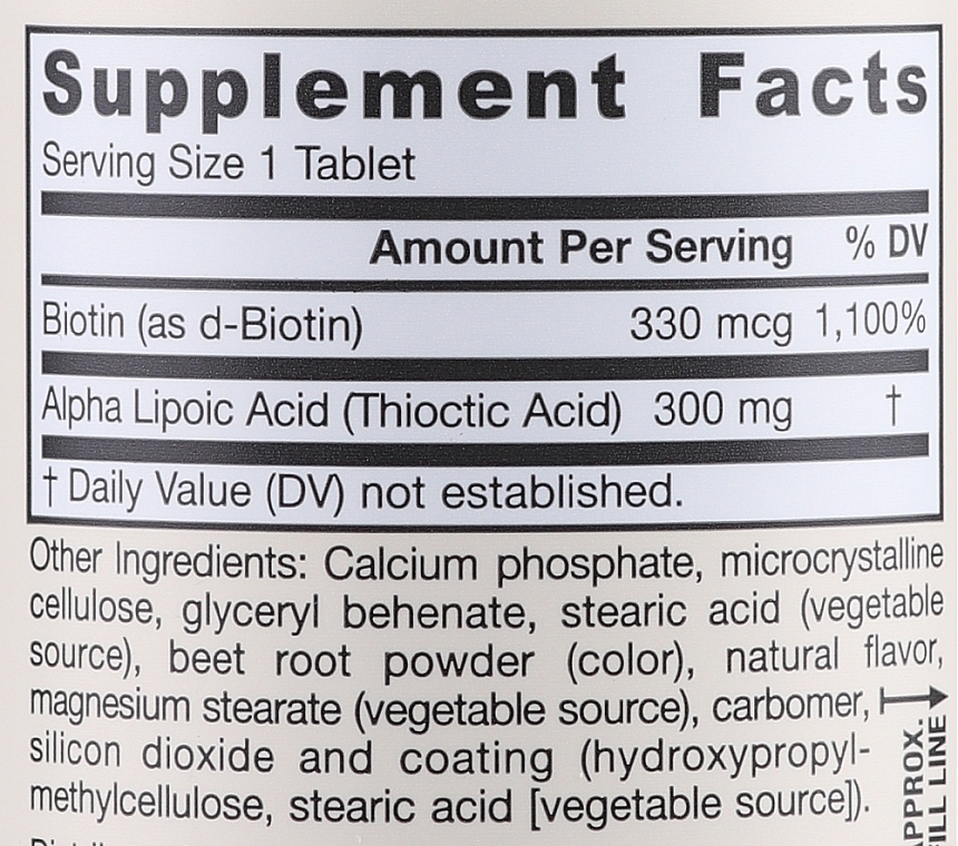 Пищевые добавки - Jarrow Formulas Alpha Lipoic Sustain with Biotin 300 mg — фото N3