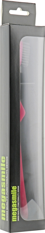 Зубна щітка "Софт Блек Вайтенінг", рожева - Megasmile — фото N1