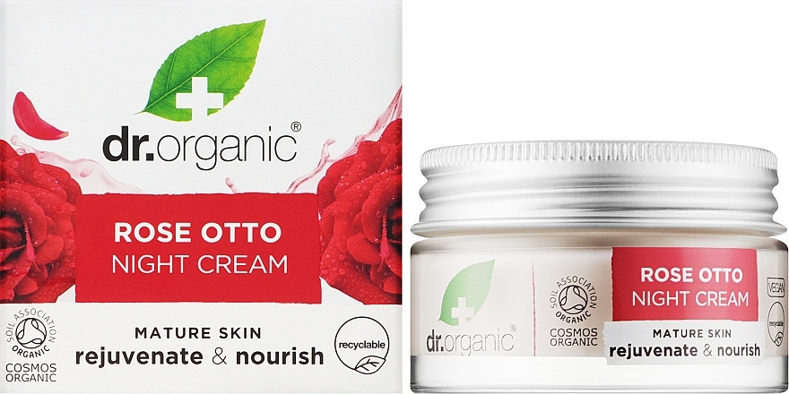 Крем для обличчя, нічний "Троянда" - Dr. Organic Rose Night Cream — фото N2