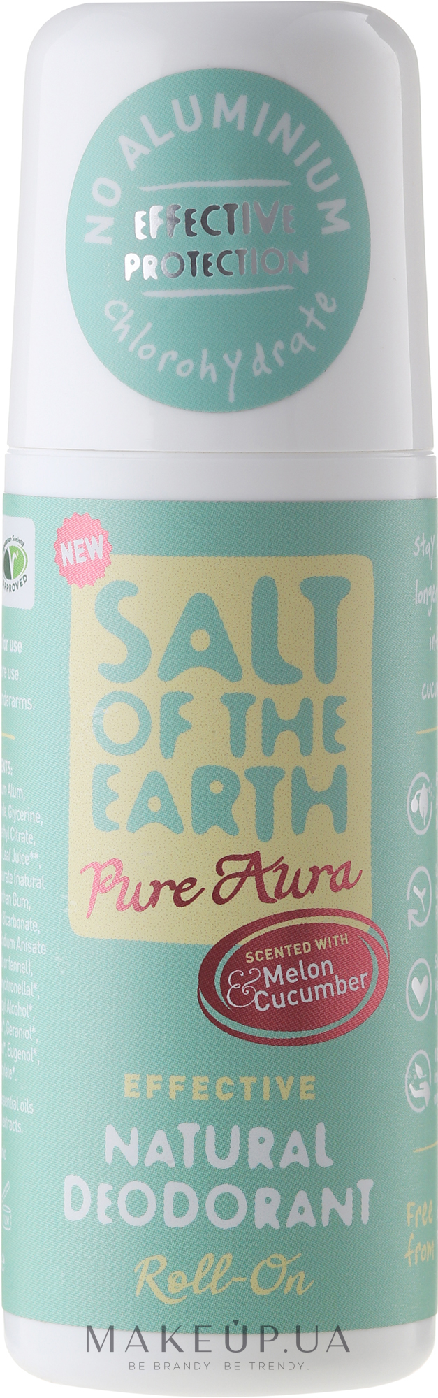 Натуральний дезодорант кульковий - Salt of the Earth Melon & Cucumber Natural Roll-On Deodorant — фото 75ml
