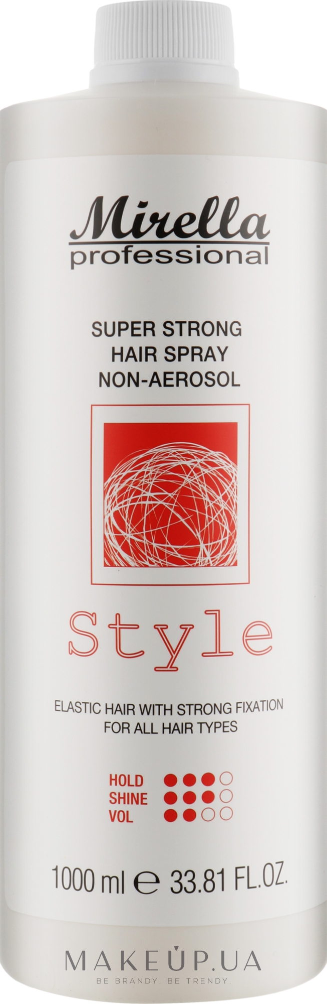 Жидкий лак для укладки волос - Mirella Professional Style Super Strong Hair Spray Non-Aerosol  — фото 1000ml
