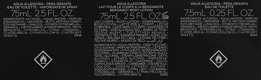 Guerlain Aqua Allegoria Pera Granita - Набор (edt/75ml + b/lot/75ml + edt/7.5ml) — фото N3