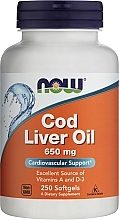 Парфумерія, косметика Капсули "Риб'ячий жир з печінки тріски", 650 мг - Now Foods Cod Liver Oil