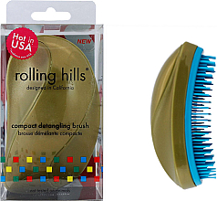 Духи, Парфюмерия, косметика Компактная расческа для волос, золото - Rolling Hills Compact Detangling Brush Gold