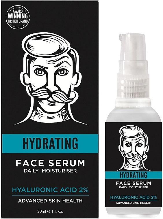 Зволожувальна сироватка для обличчя - BarberPro  Hydrating Hyaluronic Acid 2% Daily Serum — фото N1