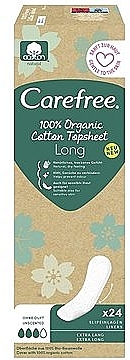 Гигиенические ежедневные прокладки, 24 шт. - Carefree 100% Organic Cotton Long — фото N1