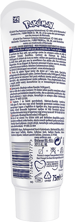 Детская зубная паста от 7 лет со вкусом мягкой мяты - Signal Junior Pokemon Toothpaste — фото N2