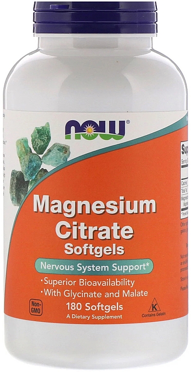 Минералы Цитрат магния, мягкие таблетки - Now Foods Magnesium Citrate Softgels — фото N2