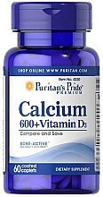 Дієтична добавка "Кальцій + Вітамін D3", 1 mg - Puritan's Pride Calcium 600+ With Vitamin D3 — фото N1