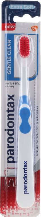 Зубна щітка, екстрам'яка, блакитна з червоним - Parodontax Gentle Clean Extra Soft — фото N1
