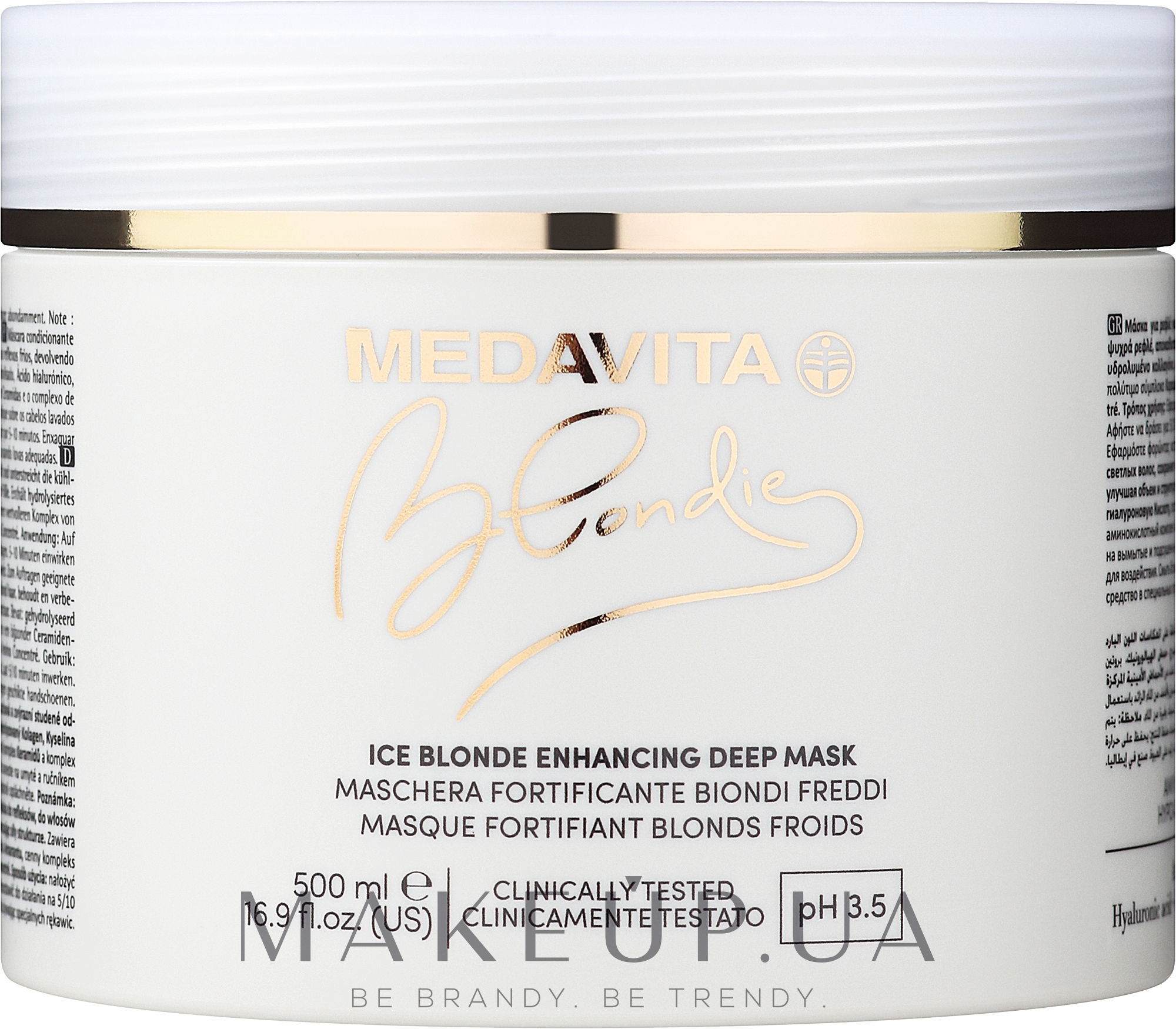 Маска для холодных оттенков блонда - Medavita Blondie Ice Blonde Enhancing Deep Mask — фото 500ml