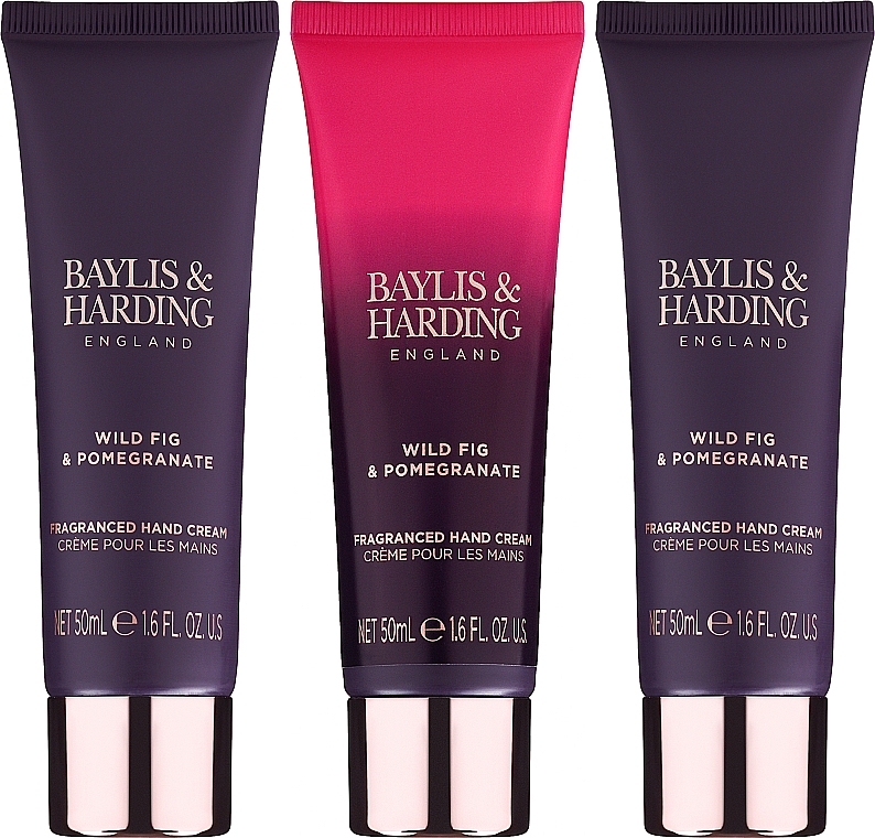 Набор - Baylis & Harding Wild Fig & Pomegranate Gift Set Hand Cream (cr/50mlx3) — фото N2