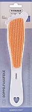 Педикюрна двостороння тертка з абразивом та пемзою, абрикосова - Titania — фото N1