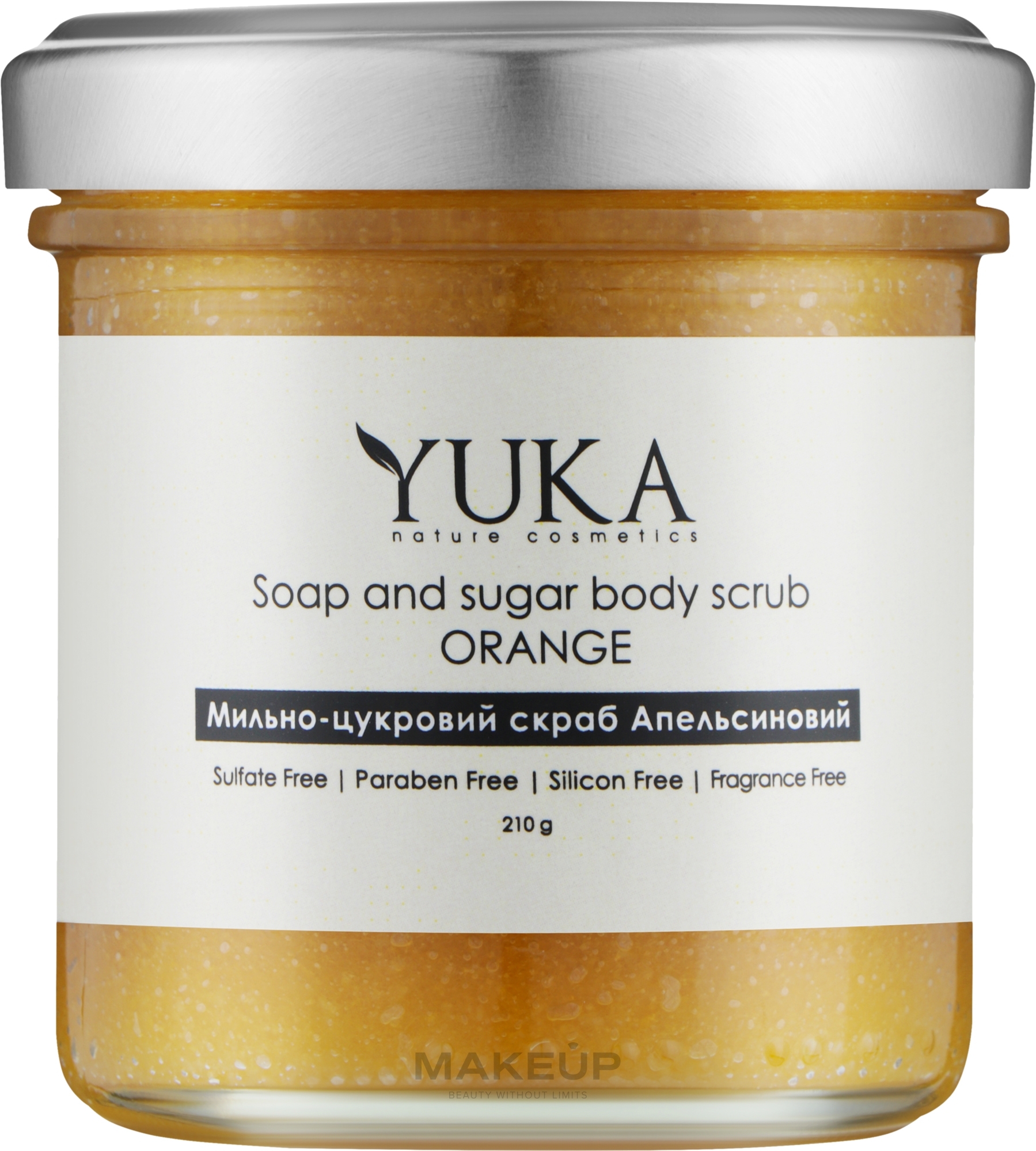 Мильно-цукровий скраб для тіла "Апельсиновий" - Yuka Soap And Sugar Body Scrub "Orange" — фото 210g