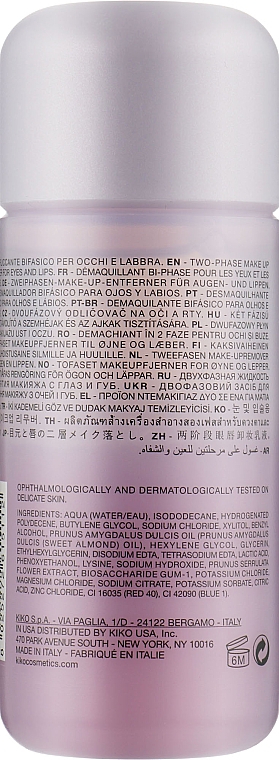 Двофазна рідина для зняття макіяжу з очей і губ - Kiko Milano Pure Clean Eyes & Lips — фото N2