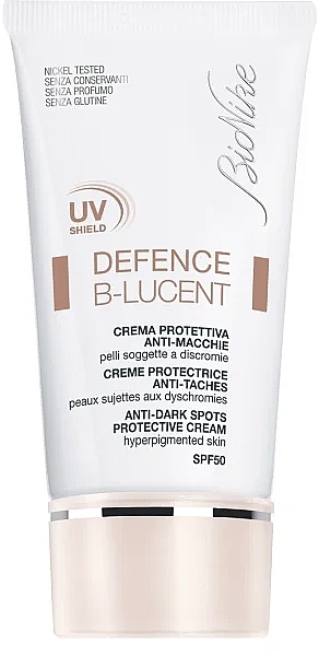 Захисний крем проти темних плям SPF 50 - BioNike Defense B-Lucent Anti-Dark Spot Protective Cream — фото N1