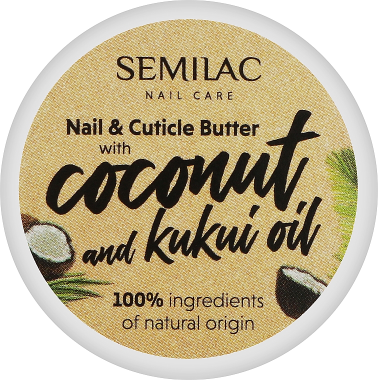 Олія для кутикули та нігтів із кокосовим маслом - Semilac Nail Care Coconut and Kukui Oil — фото N1