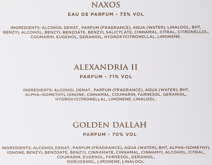 Xerjoff Naxos + Alexandria II + Golden Dallah - Набор (edp/3x15ml) — фото N3