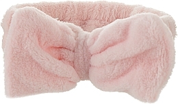 Косметична пов'язка "Бант", блідо-рожева - Cosmo Shop — фото N1