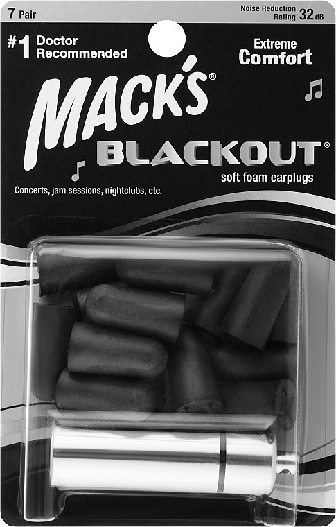 Беруши #987, с контейнером, защита от шума до 32 Дб - Mack's Blackout Soft Foam — фото N1