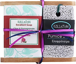 Набор - Kalliston Pomegranate (soap/100g + soap/dish/1pc + stone/1pc) — фото N1