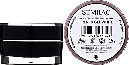 Строительный гель для наращивания ногтей - Semilac UV Builder Gel French White — фото N1