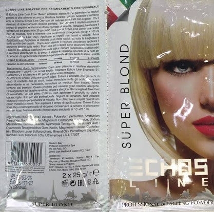 Беспылевой блондирующий порошок порционый - Echosline Super Blond Professional Bleaching Powder