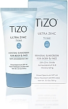 Крем для тела и лица минеральный, солнцезащитный c оттенком - TiZO Ultra Zinc Body & Face Tinted SPF 40 — фото N1