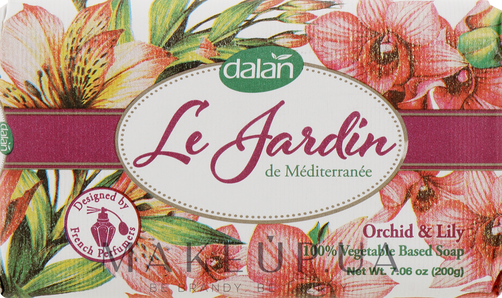 Парфумоване туалетне мило Dalan Le Jardin "Орхідея й лілія", 200 г - Dalan Le Jardin Orchid & Lily Soap — фото 200g