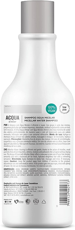Шампунь для волосся з термальною водою - Inoar Acqua Micelar Shampoo — фото N2