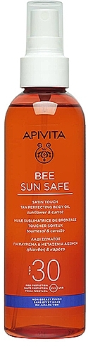 Масло для загара и шелковистости SPF30 - Apivita Bee Sun Safe Satin Touch The Perfecting Body Oil SPF30 — фото N1