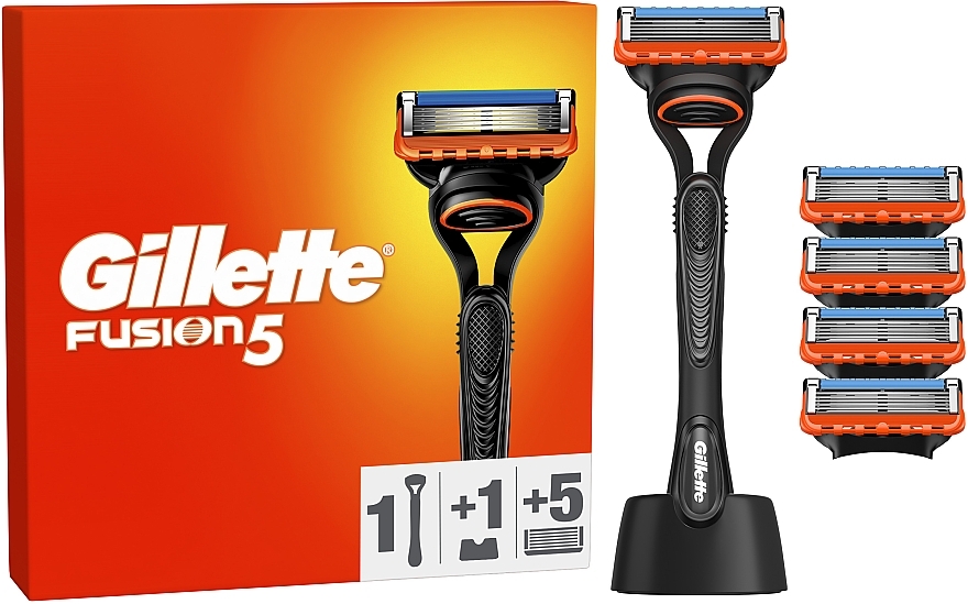 Бритва с 5 сменными кассетами+подставка - Gillette Fusion5 — фото N2