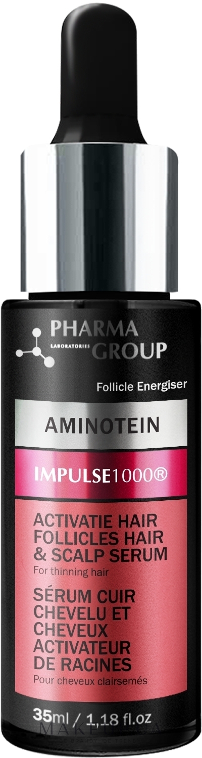 Сироватка-активізація волосяних цибулин - Pharma Group Laboratories Aminotein + Impulse 1000 Hair & Scalp Serum — фото 35ml