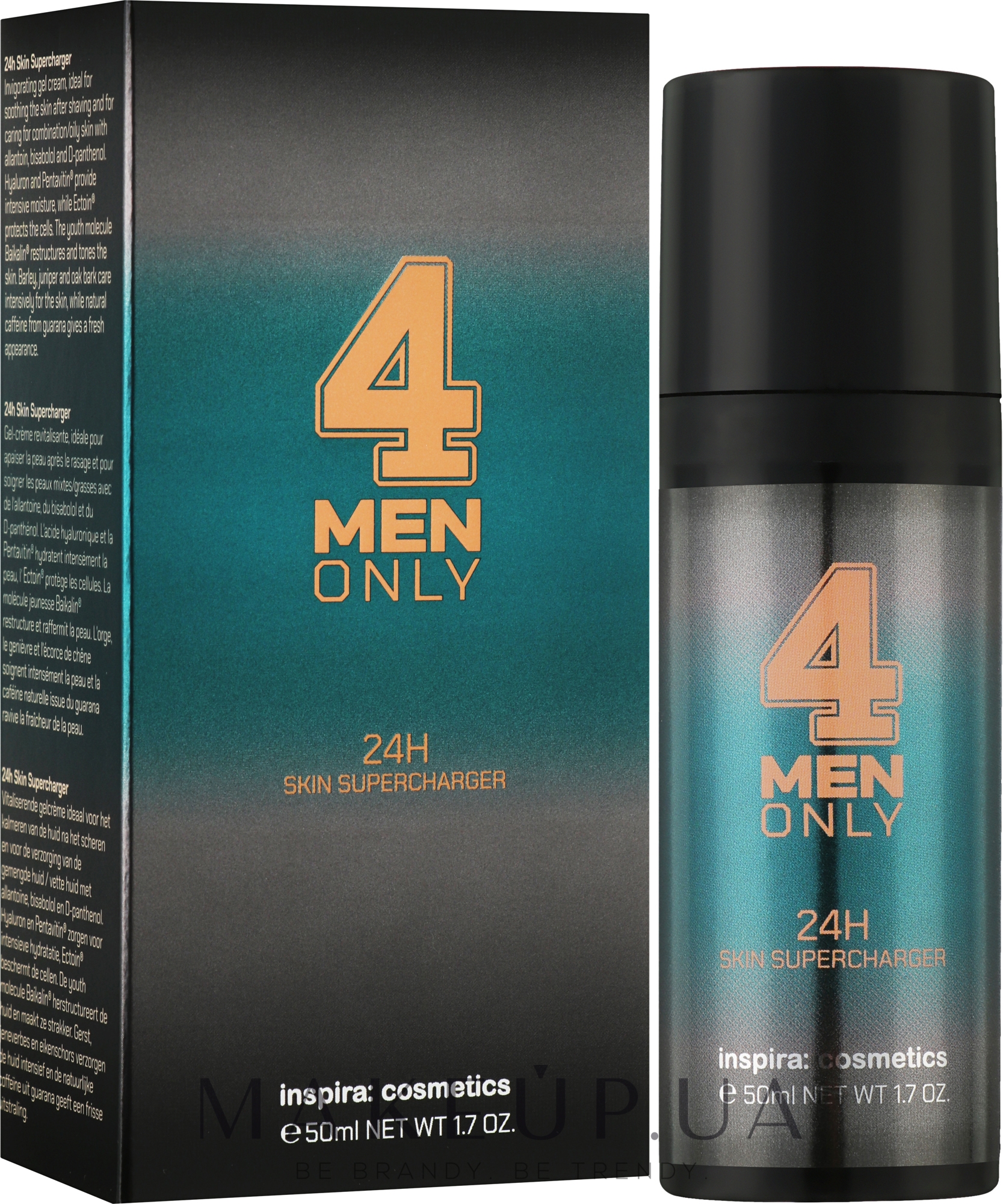 Восстанавливающий крем после бритья - Inspira:cosmetics 4 Men Only 24H Skin Supercharger — фото 50ml