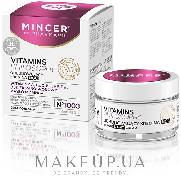 Восстанавливающий ночной крем для лица для зрелой кожи - Mincer Pharma Vitamins Philosophy Face Night Cream № 1003 — фото 50ml