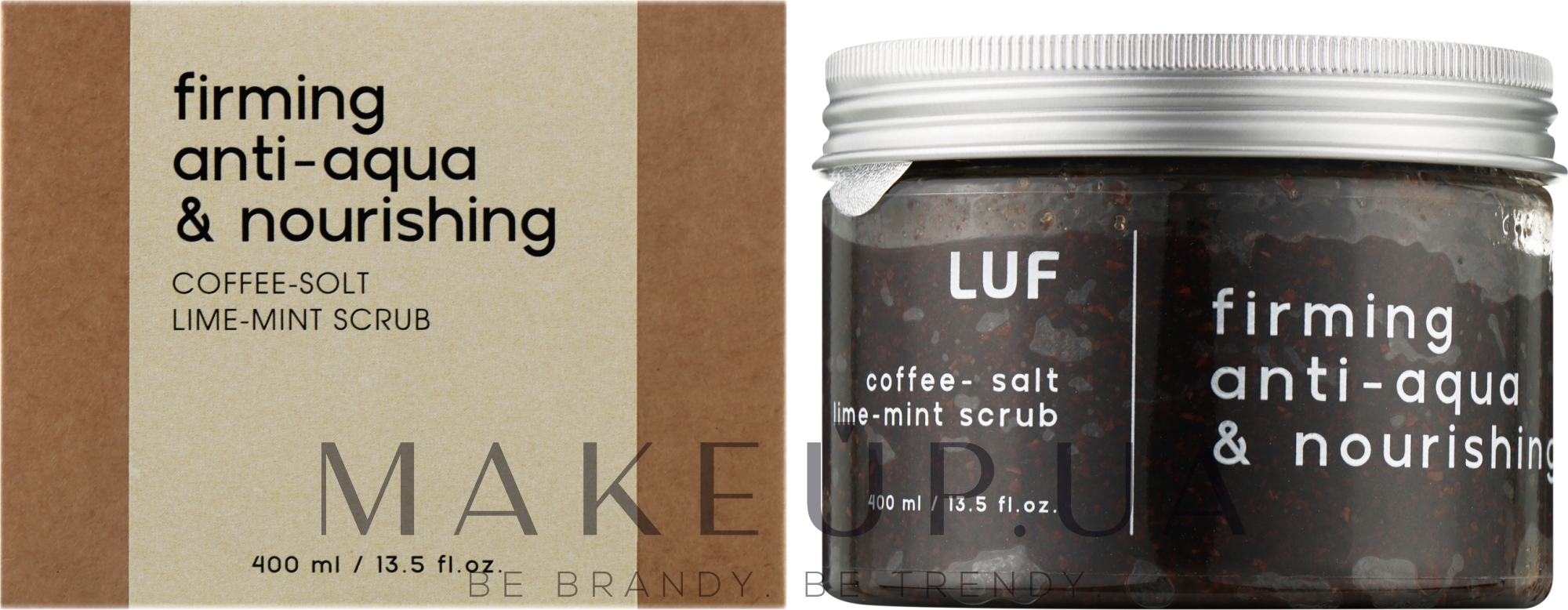 Зміцнювальний кавово-сольовий скраб з кофеїном, м'ятою та лаймом - Luff Coffee-Salt Lime-Mint Scrub — фото 400ml