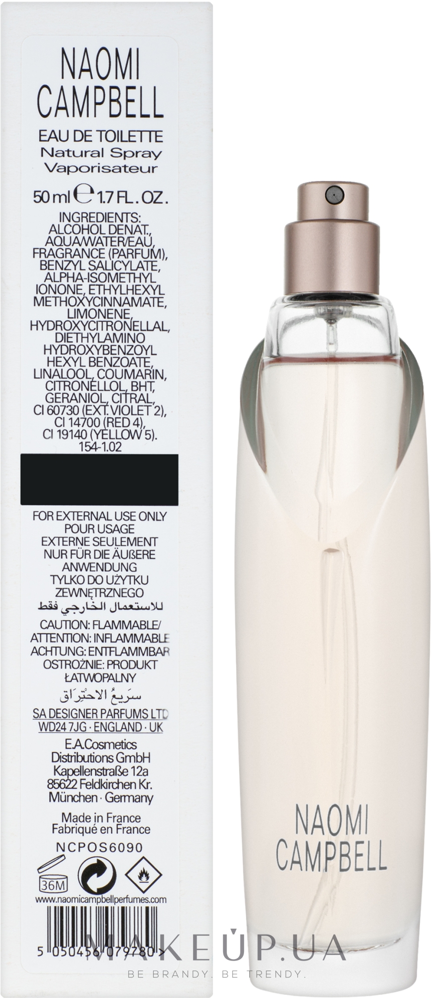 Naomi Campbell Eau - Туалетная вода (тестер без крышечки) — фото 50ml