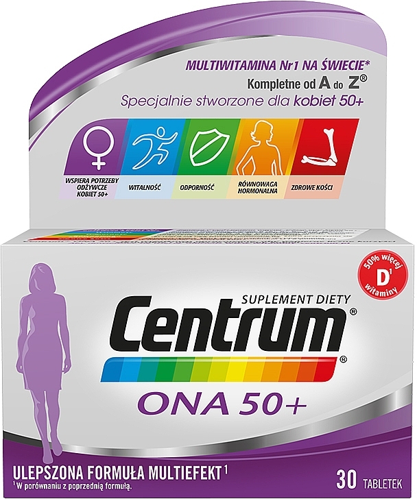 Витамины и минералы для женщин, таблетки - Centrum Ona 50+