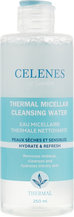 Термальна міцелярна вода для сухої та чутливої шкіри - Celenes Thermal Micellar Cleansing Water Dry and Sensitive Skin