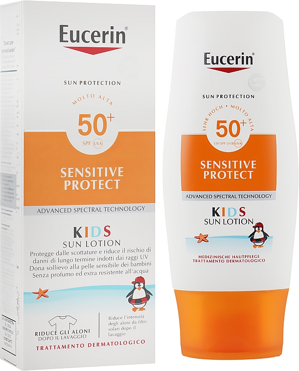 Лосьон солнцезащитный для чувствительной кожи для детей - Eucerin Kids Sun Lotion SPF 50+