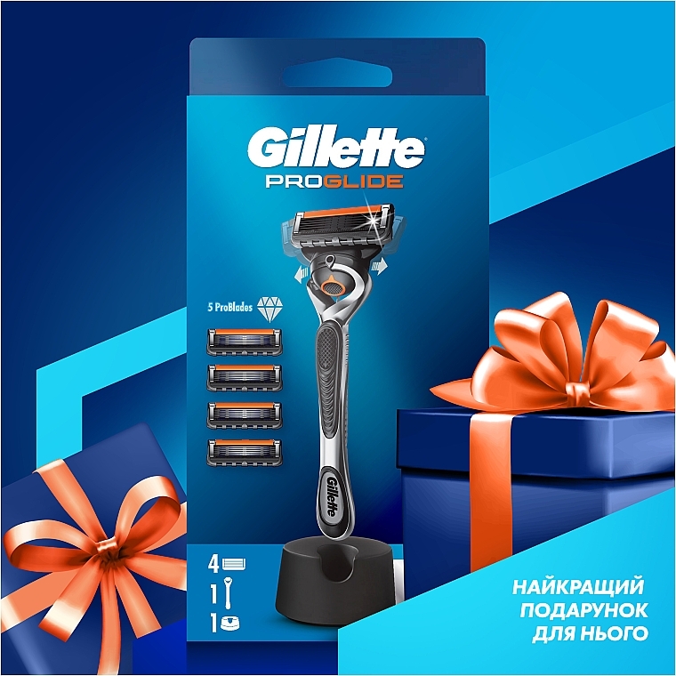 Бритва з 4 змінними касетами+підставка - Gillette Fusion ProGlide — фото N4