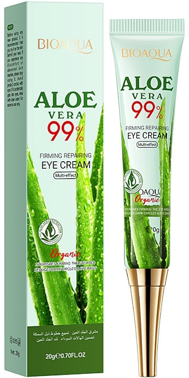 Зволожуючий крем навколо очей з алое вера - Bioaqua Aloe Vera Eye Cream 99% Hydrating Soothing  — фото N1