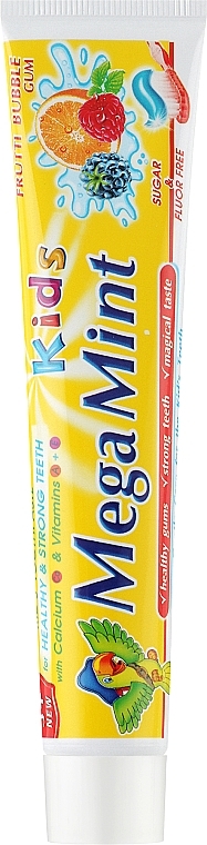 Зубная паста "Фруктовая жвачка" - Sts Cosmetics Mega Mint Frutti Bubble Gum Kids Toothpaste — фото N1
