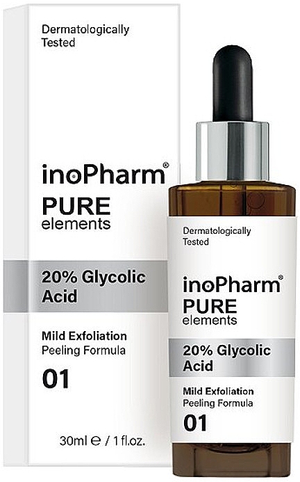 Пілінг відлущувальний для обличчя з 20 % гліколієвою кислотою - InoPharm Pure Elements 20% Glycolic Acid Peeling — фото N1