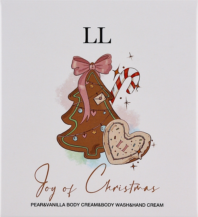 Подарунковий набір для тіла - Joy Of Christmas (b/wash/100ml + b/cr/100ml + h/cr/30ml) — фото N1