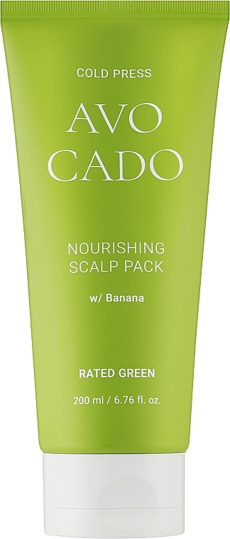 Живильна маска для шкіри голови з олією авокадо і екстрактом банана - Rated Green Cold Brew Avocado Nourishing Scalp Pack (туба) — фото N1