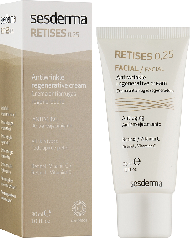 Регенерирующий крем против морщин для зрелой кожи - SesDerma Laboratories Retises 0.25% Antiwrinkle Regenerative Cream — фото N2