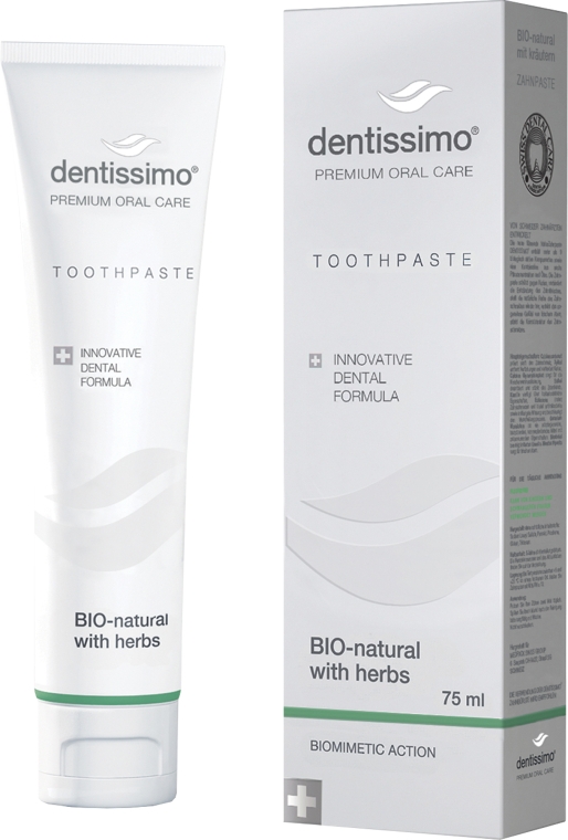 Зубная паста "Натуральная с целебными травами" - Dentissimo Bio-Natural With Herbs